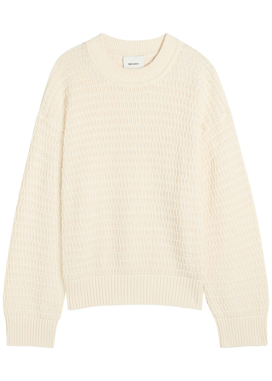 Reformation Collie Knit Jumper In Animal Print