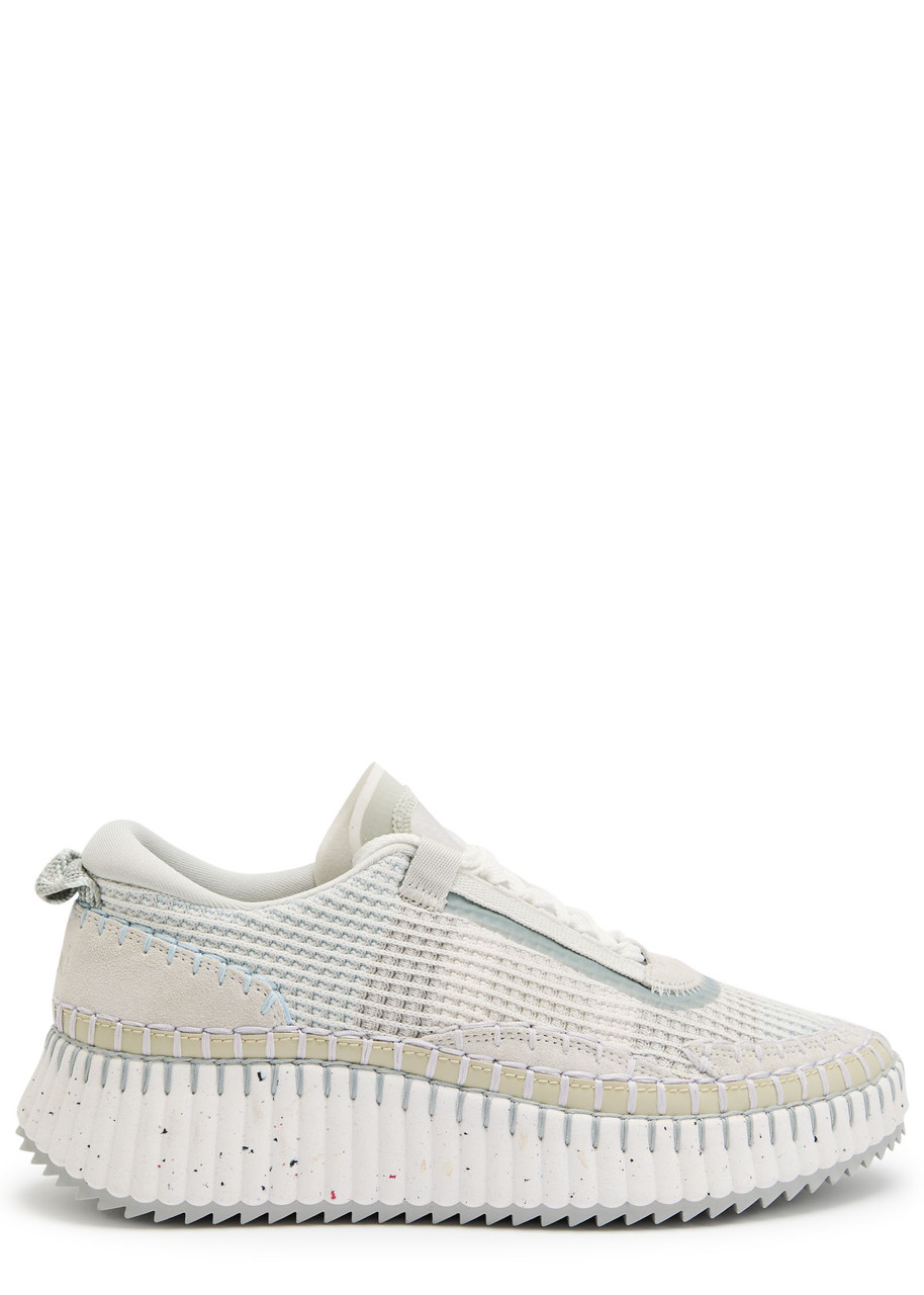 Chloe Nama Panelled Knitted Sneakers - Grey - 36 (IT36 / UK3)