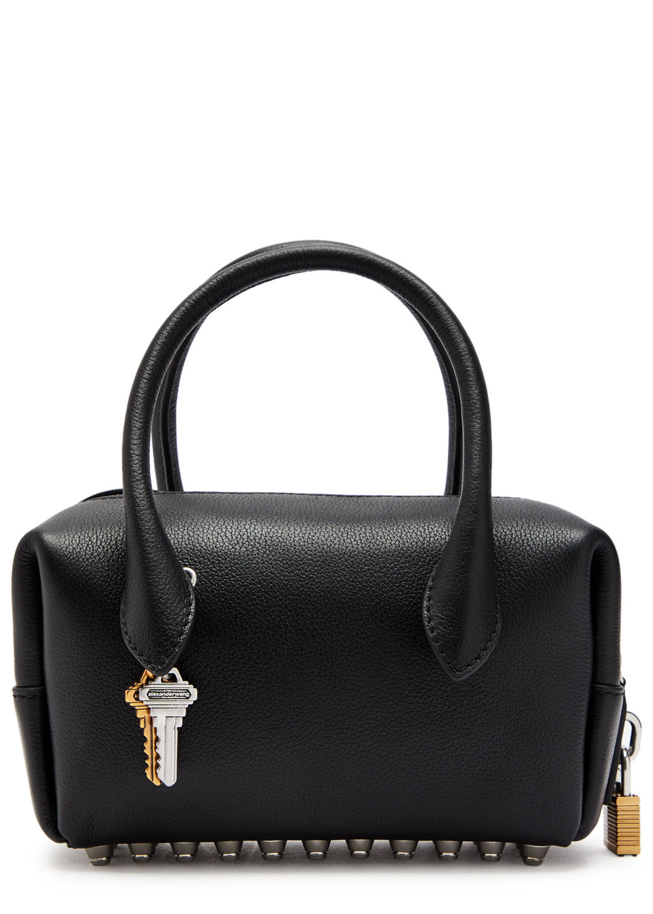 Alexander Wang Roux Small Leather Top Handle Bag In Black