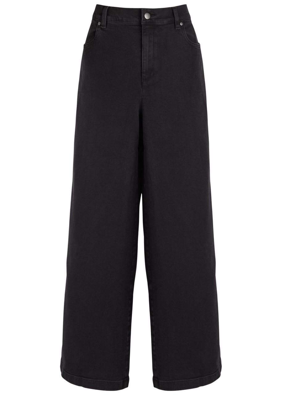 Eileen Fisher Wide-leg Jeans In Black