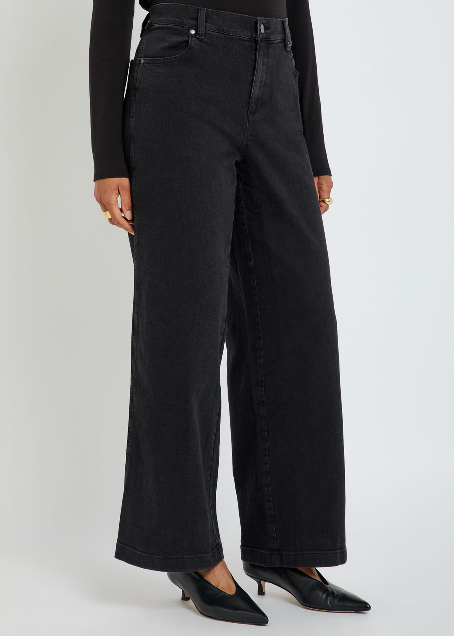 Eileen Fisher Wide-leg Jeans In Black