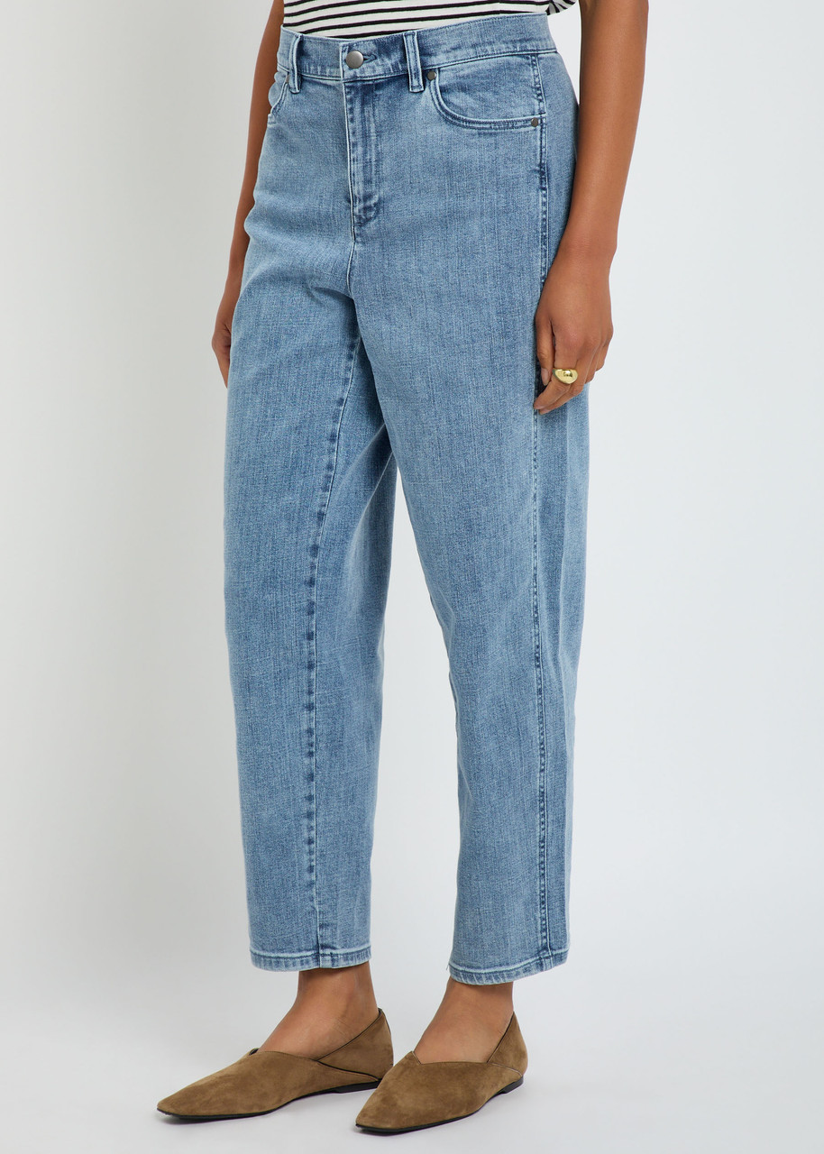 Eileen Fisher Lantern Tapered-leg Jeans In Blue