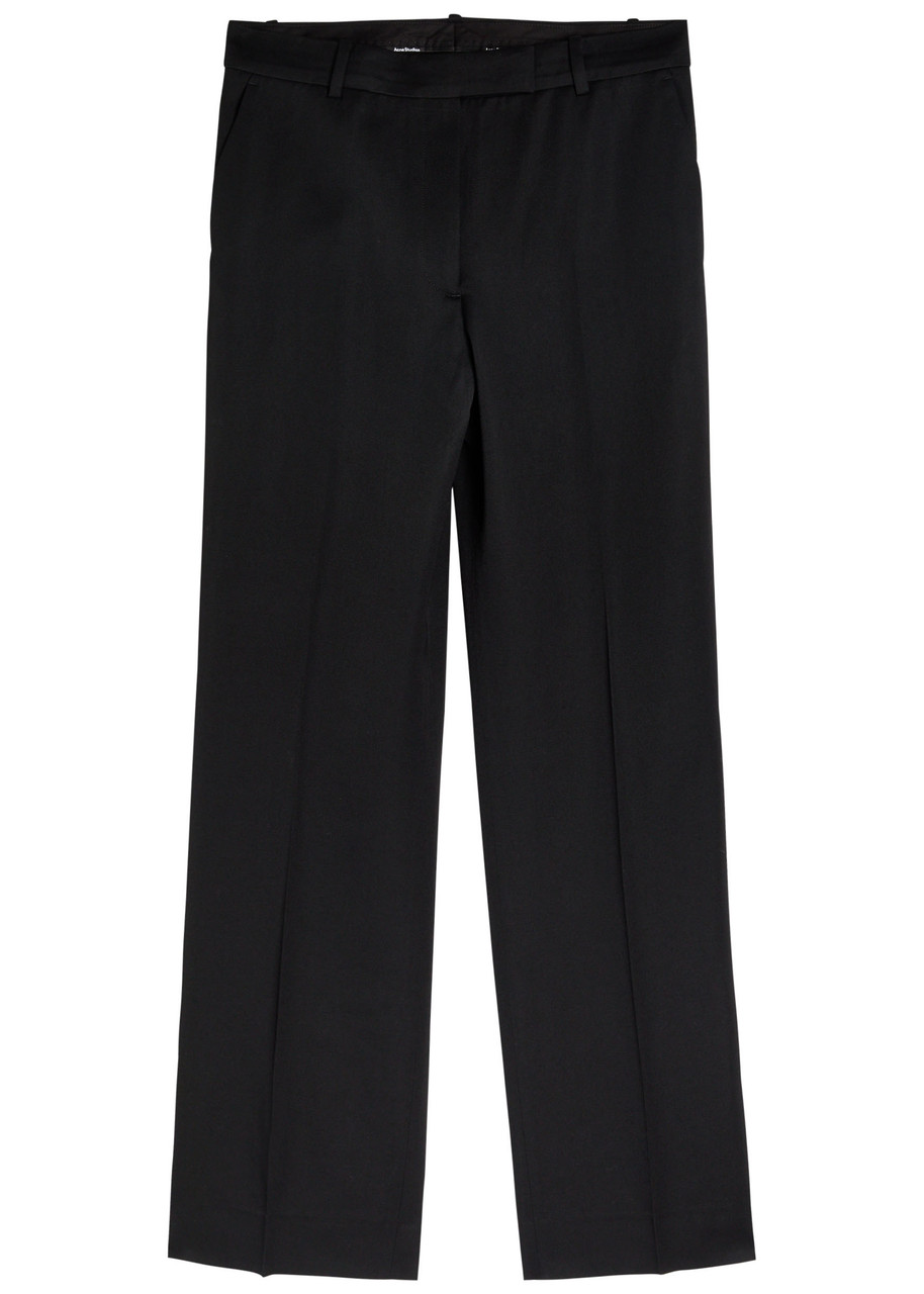 Acne Studios Wool Gabardine Trousers In Black
