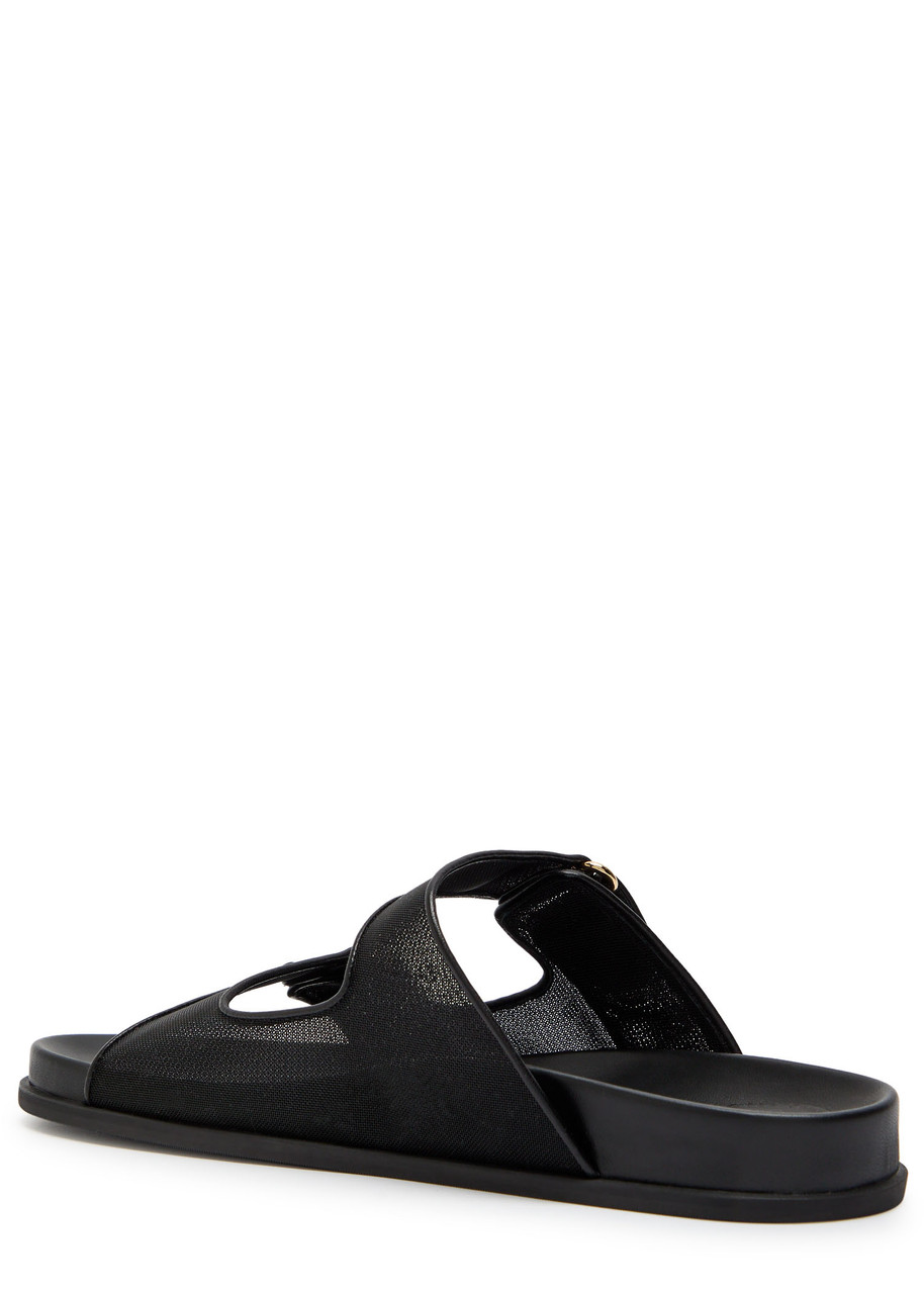 Jimmy Choo Women Black Fayence Leather Sandals, 5.5 Luxury Sandals & Floaters For Women Darveys