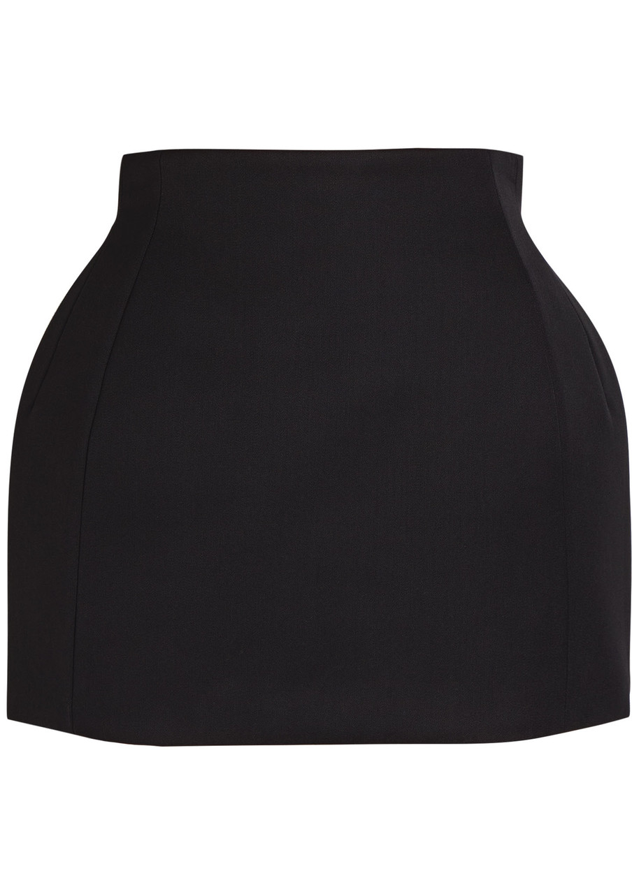 Wardrobe.nyc Sculpted Wool-blend Mini Skirt In Black