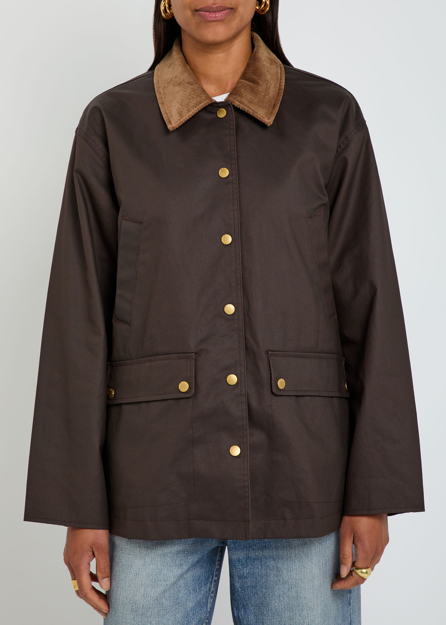Rag & Bone Cassidy Coated Cotton Canvas Jacket In Brown
