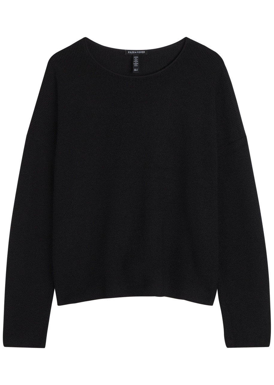 Eileen Fisher Wool-knit Jumper In Black