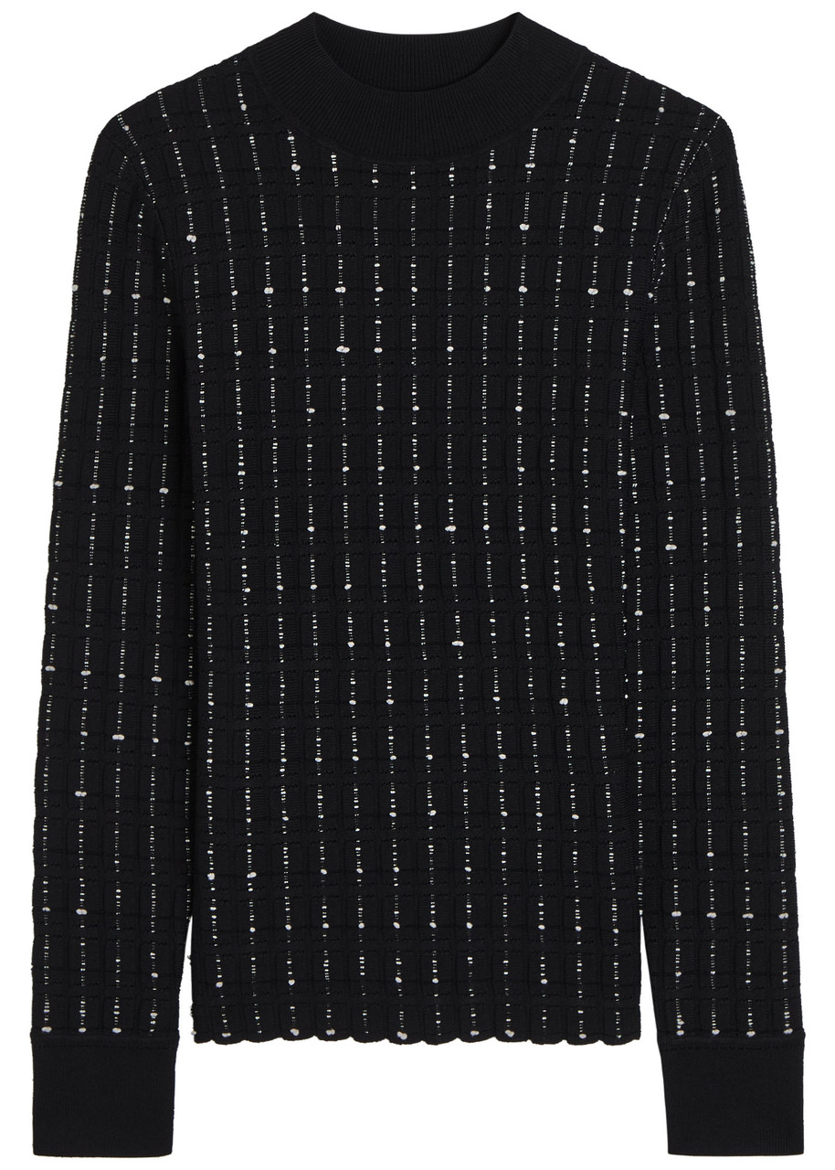 Joseph Fragmented Stripes Mock Neck Top In Multi