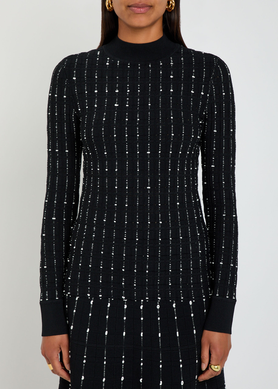 Joseph Fragmented Stripes Mock Neck Top In Multi