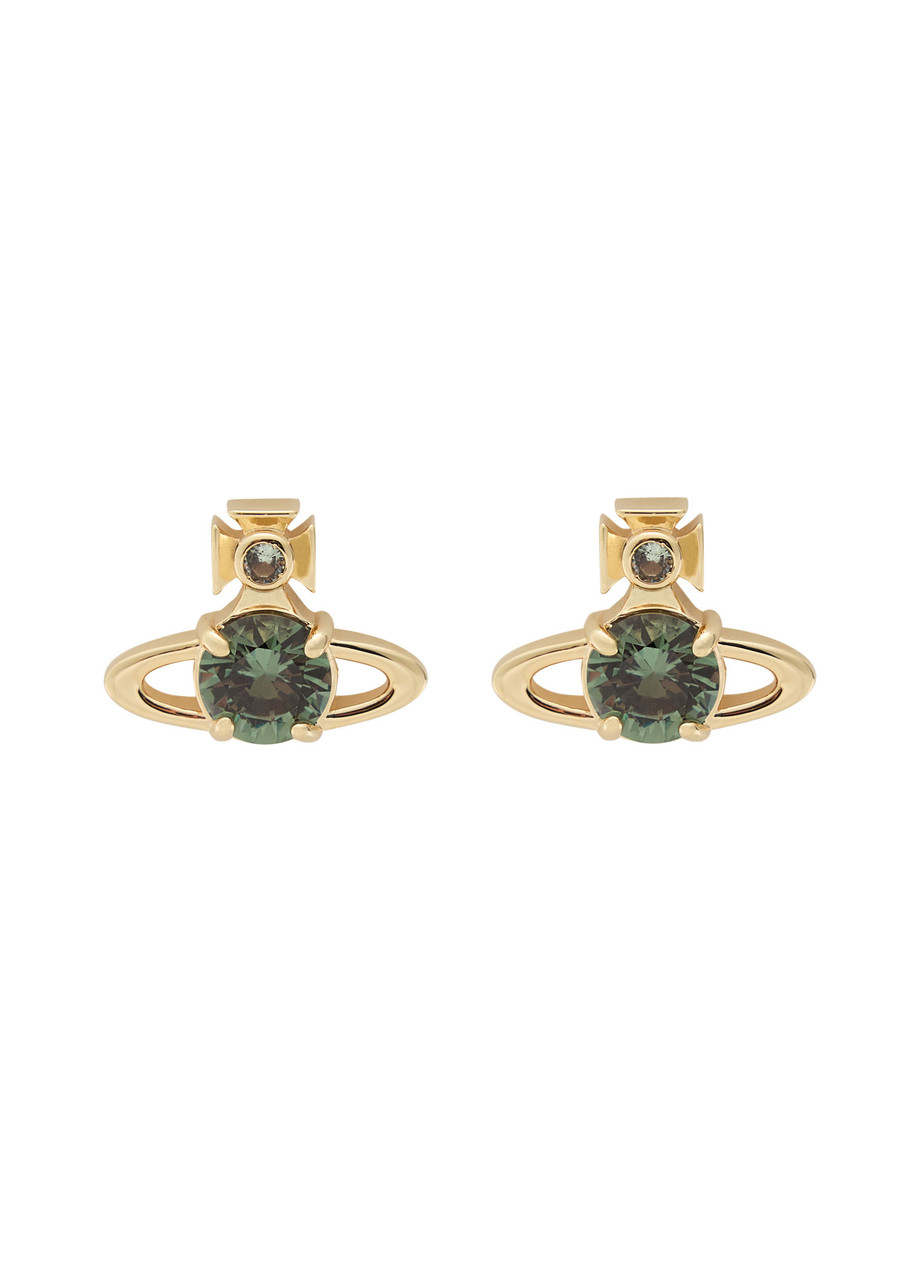 Vivienne Westwood Reina Orb Stud Earrings In Green
