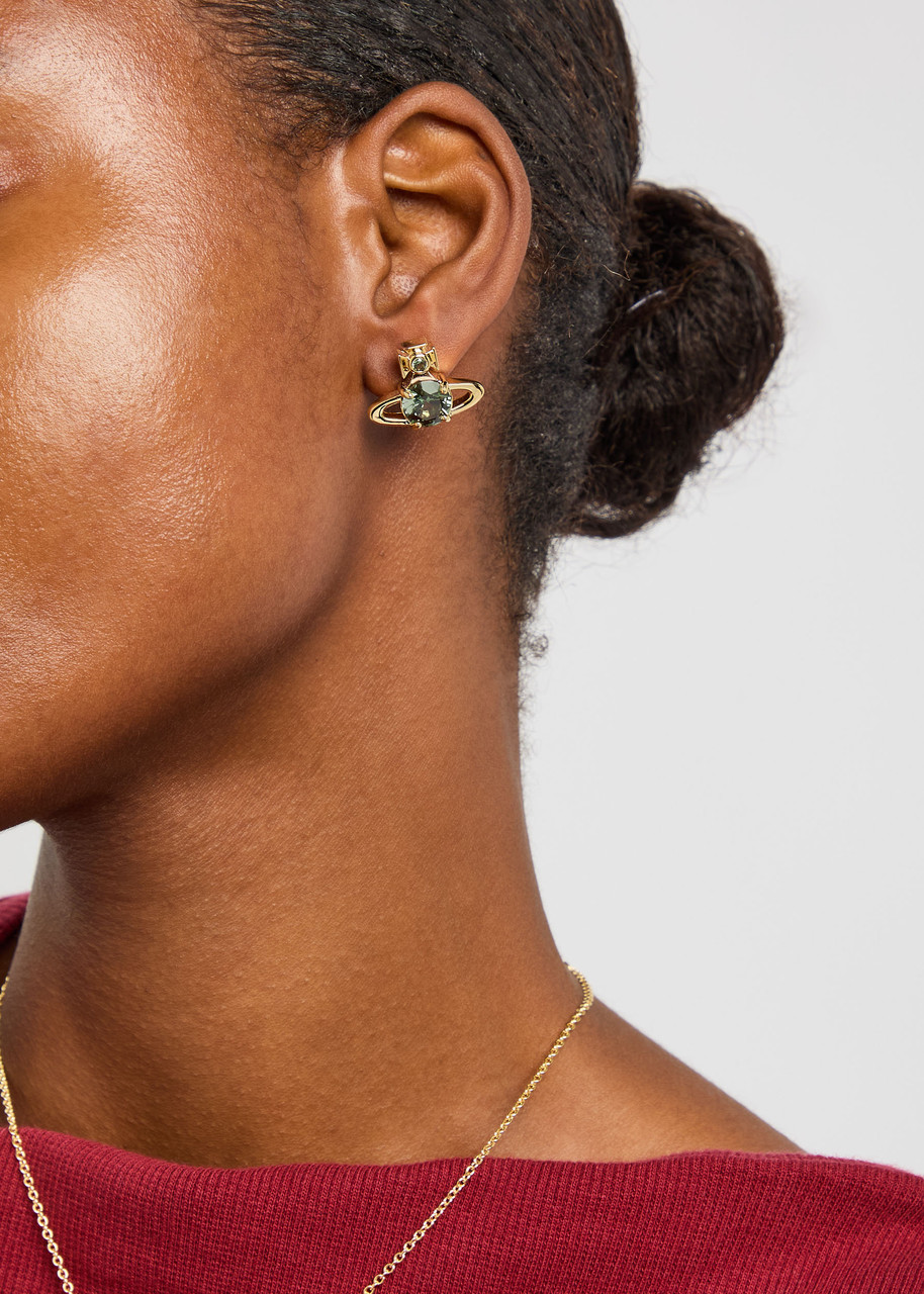 Vivienne Westwood Reina Orb Stud Earrings In Green