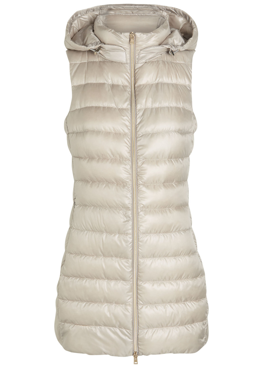 Herno Hooded Shell Gilet In Gray