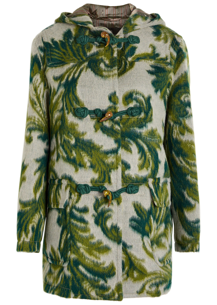 Etro Hooded Jacquard Wool-blend Jacket - Multi Print - 42 (UK10 / S)