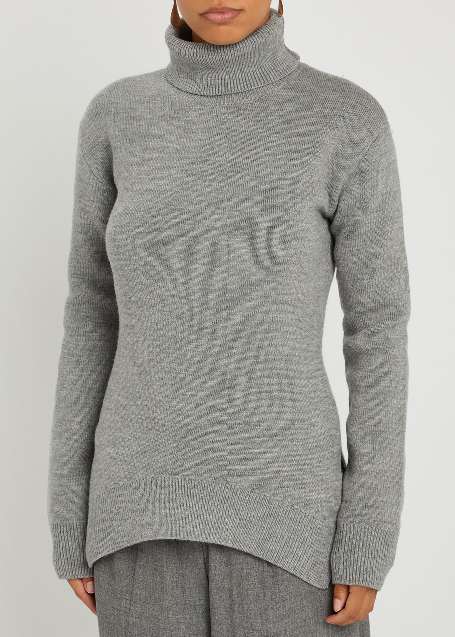 Totême Toteme Roll-neck Wool Jumper In Gray