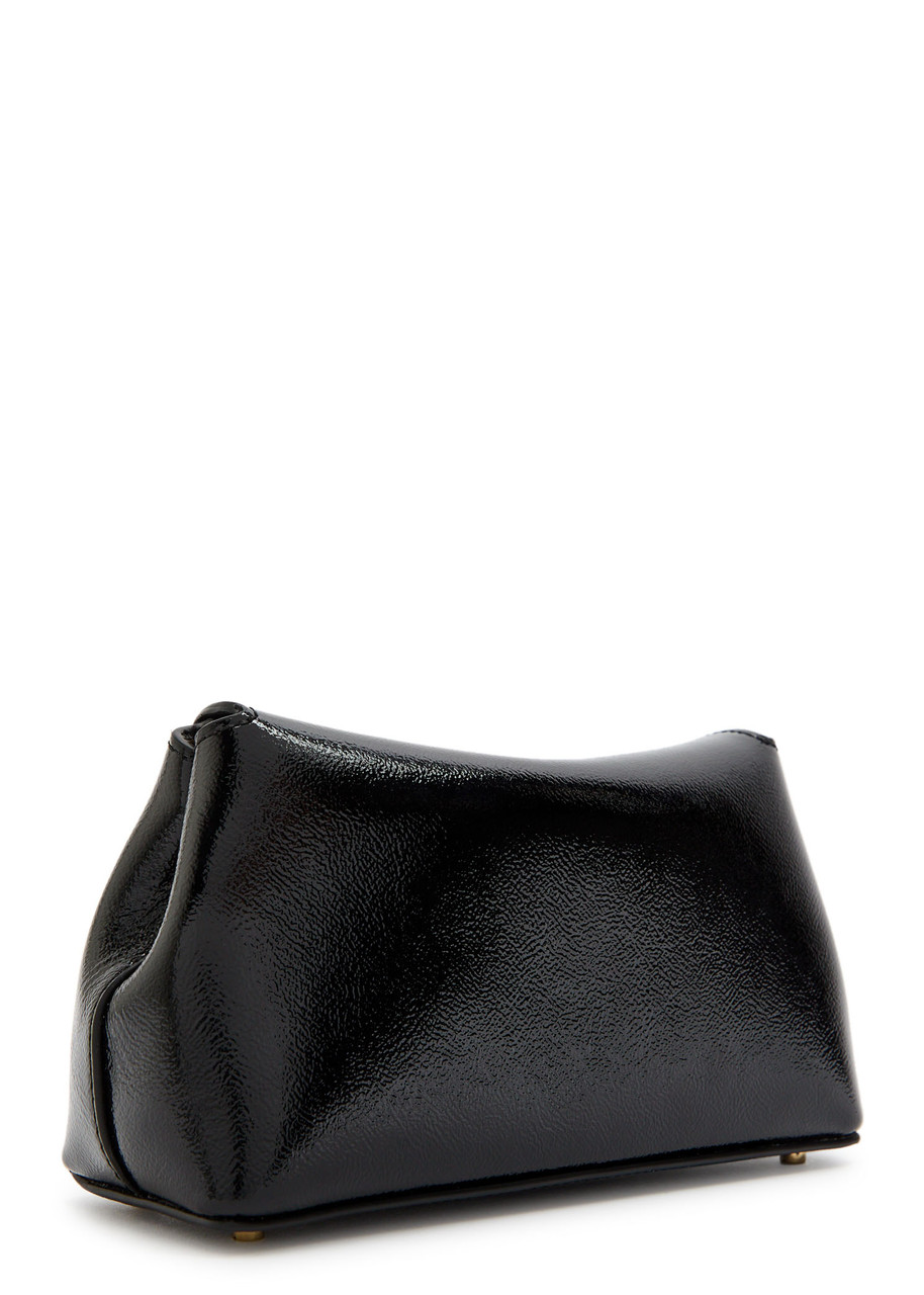 Totême Toteme T-lock Mini Patent Leather Clutch In Black