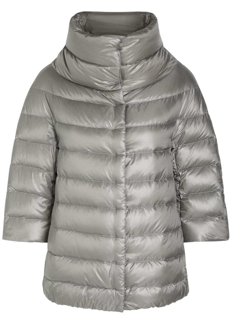 Herno Quilted Shell Jacket In Gray