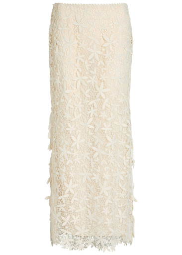 TOTEME Floral guipure lace maxi skirt | Harvey Nichols