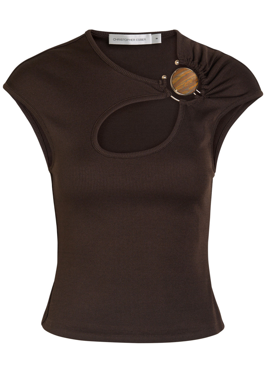 Christopher Esber Cutout Gathered Top In Multi