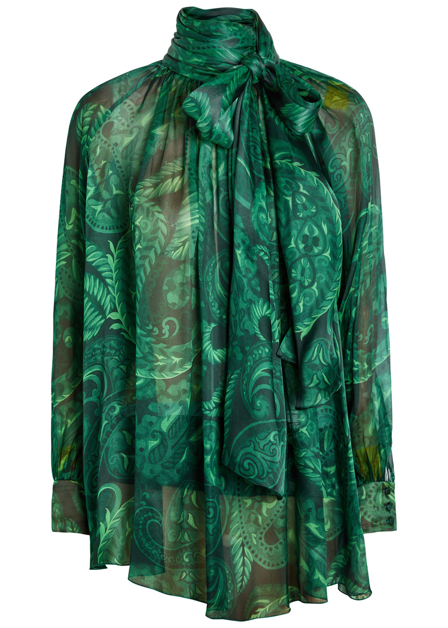 Etro Scarf-effect Silk Blouse - Multi Print - 42 (UK10 / S)