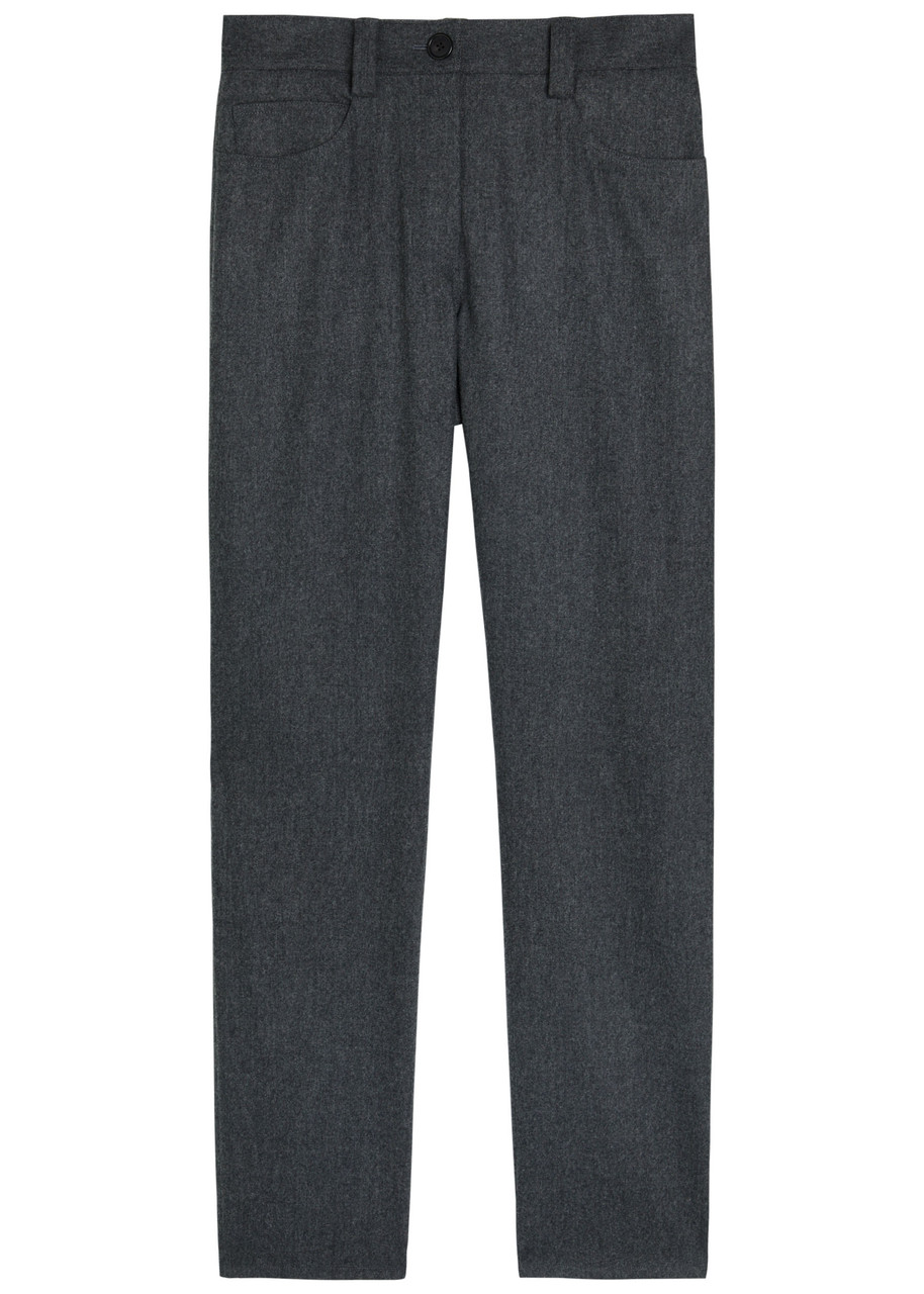 Khaite Womens Storm Callum Straight-leg Stretch-wool And Cashmere Trousers In Gray