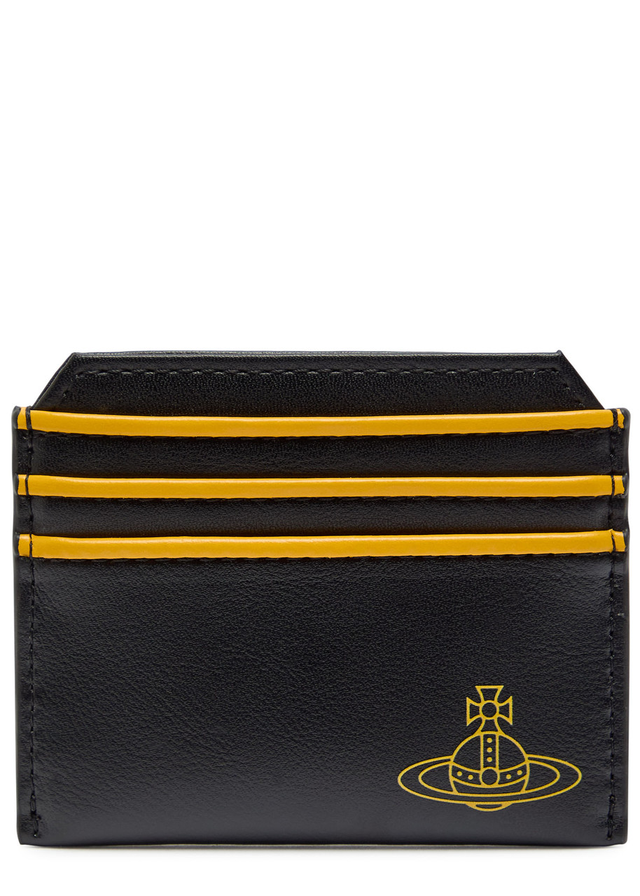 Vivienne Westwood Orb Faux Leather Card Holder In Black