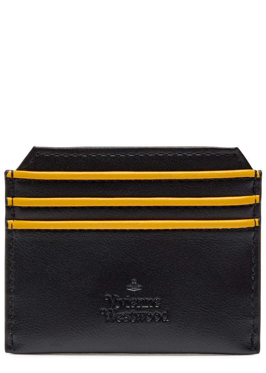 Vivienne Westwood Orb Faux Leather Card Holder In Black
