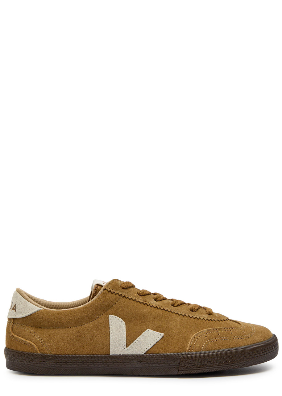 Veja Volley Tent Brown And White Suede Sneakers In Brown
