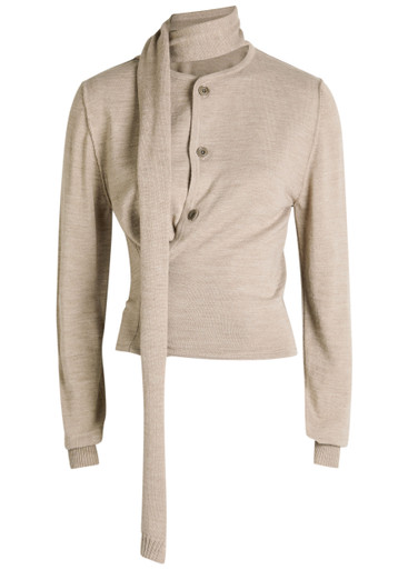 LEMAIRE Twisted scarf-effect knit cardigan | Harvey Nichols