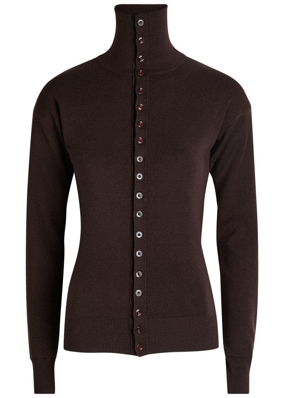 Lemaire Turtle-neck Wool Cardigan