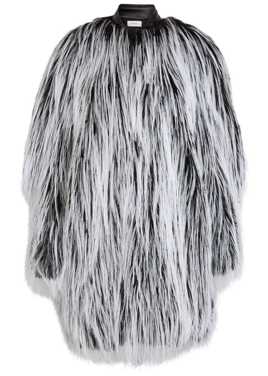 Sportmax Textured Faux fur Coat - Black - XS (UK6 / XS)