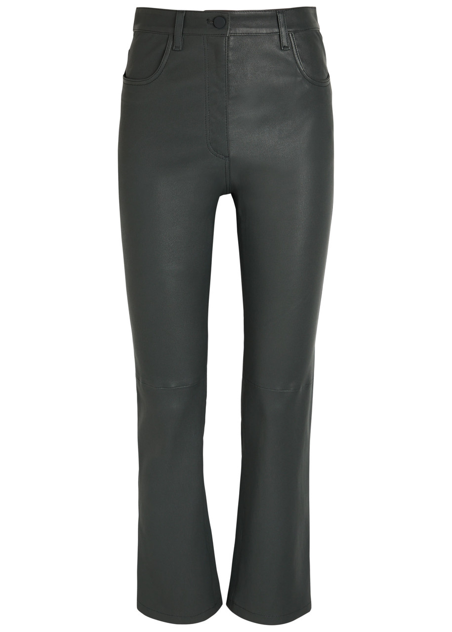 Joseph Duke Flared-leg Leather Trousers In Animal Print