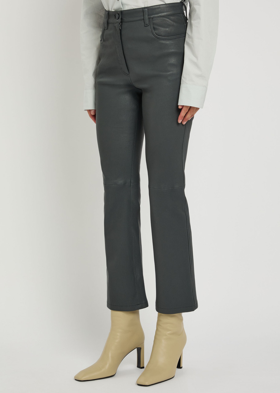 Joseph Duke Flared-leg Leather Trousers In Animal Print