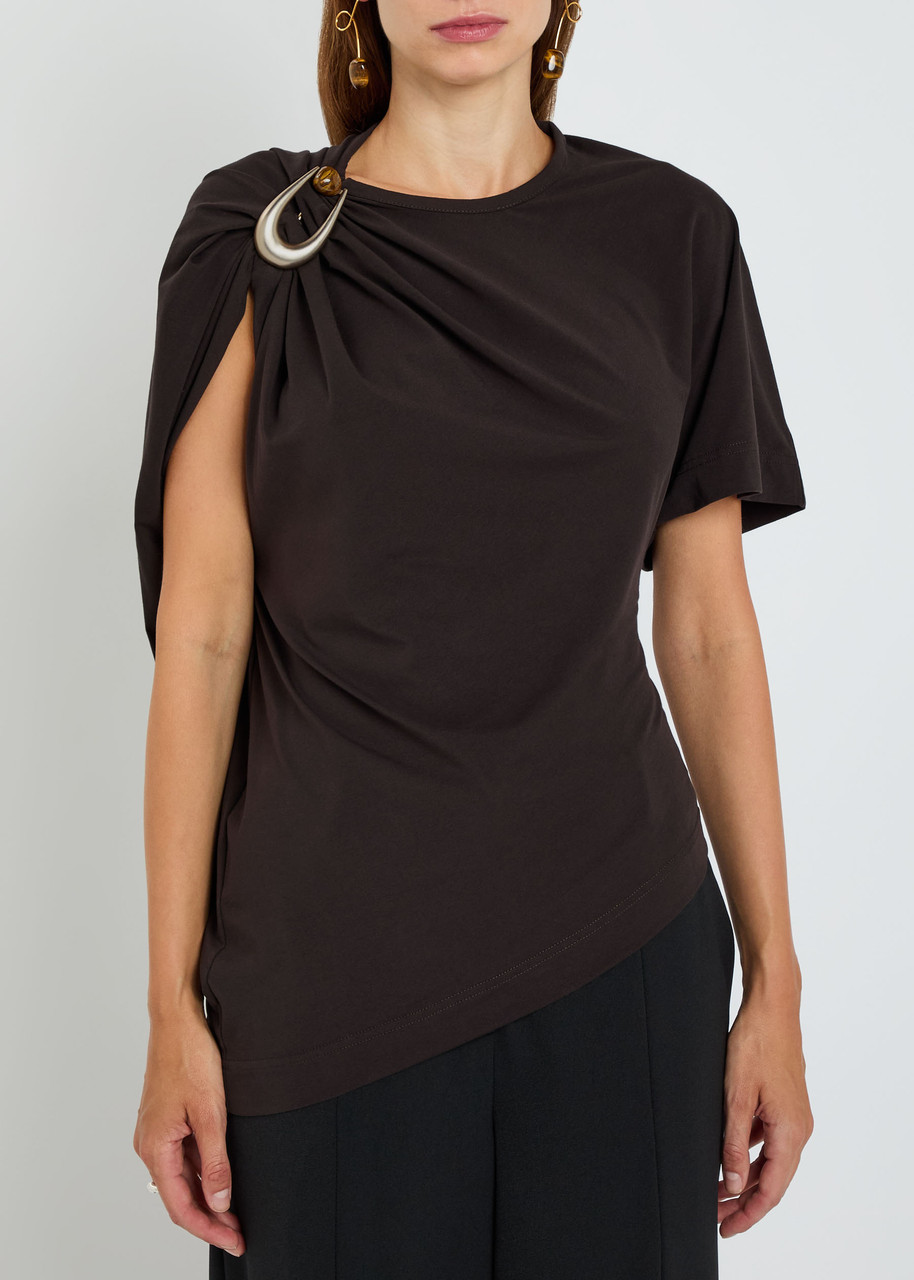 Christopher Esber Asymmetric Stretch-cotton T-shirt In Black