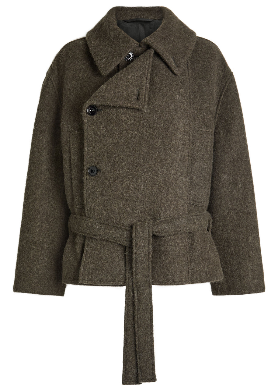 Lemaire Textured Wool And Alpaca-blend Coat In Brown