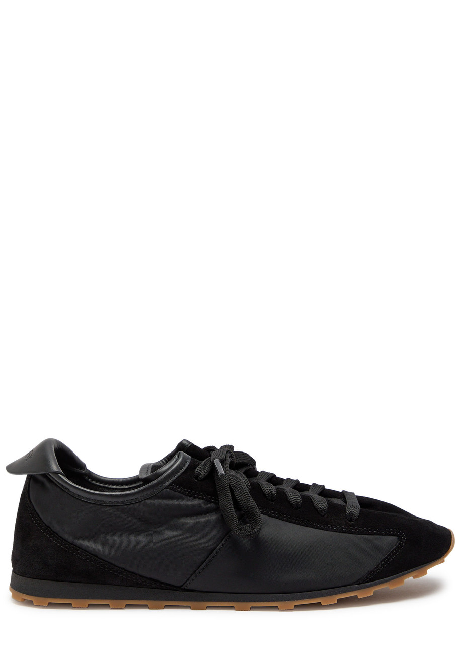 Jacquemus Les Tennis Panelled Suede And Nylon Sneakers In Black