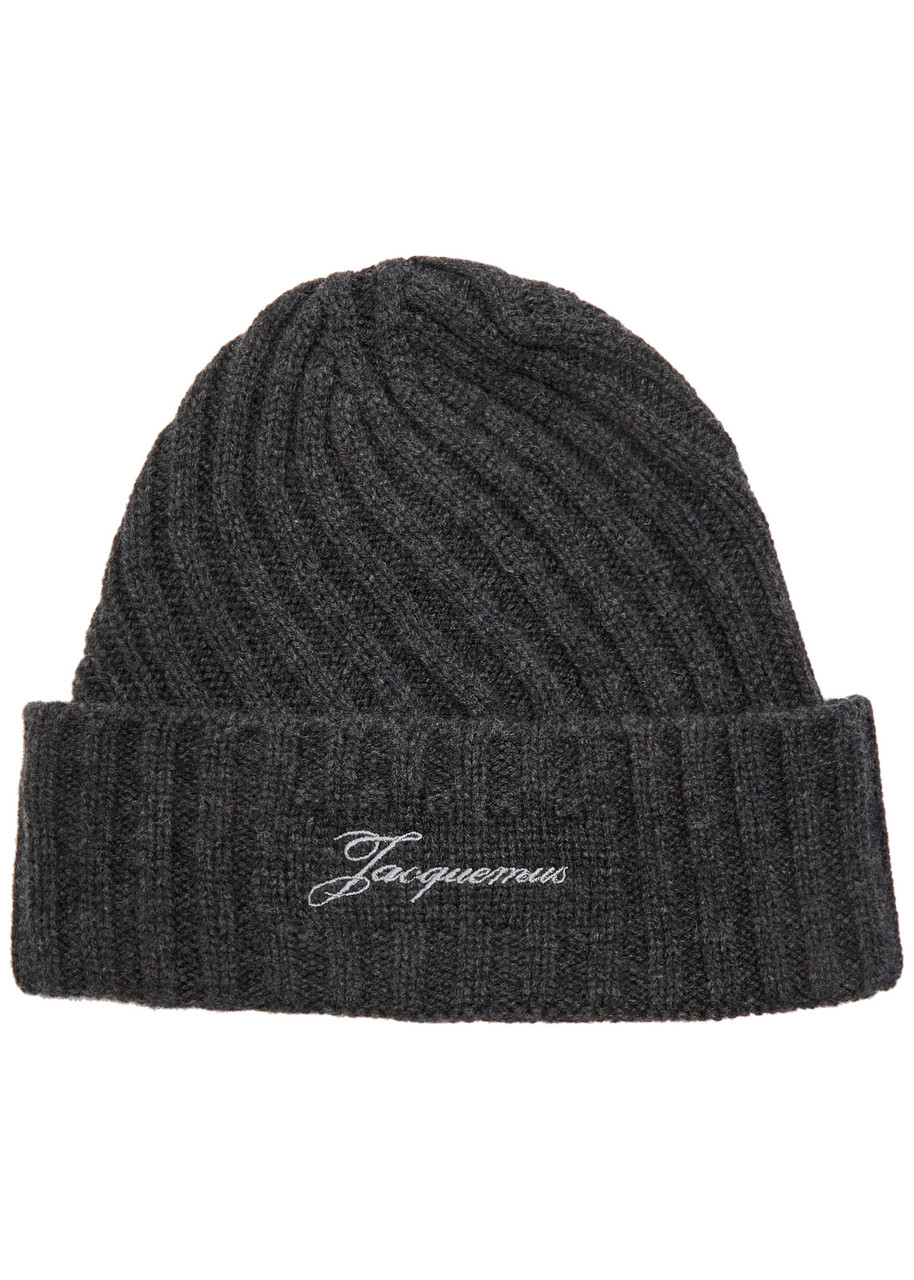 Jacquemus Le Bonnet Tourni Cashmere And Wool-blend Beanie In Black