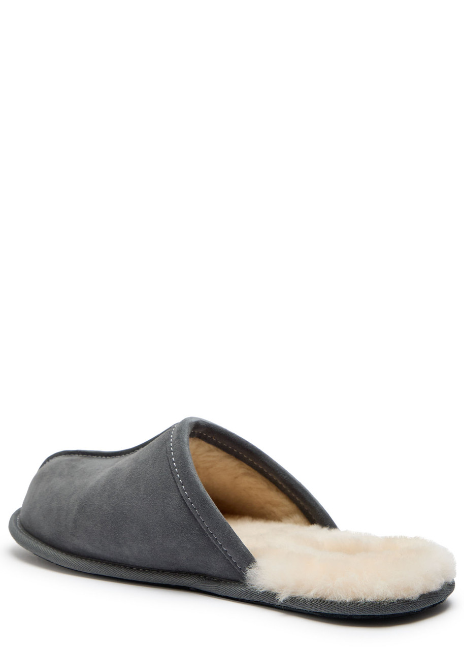 Ugg Scuff Mens Suede Slip On Scuff Slippers In Gray