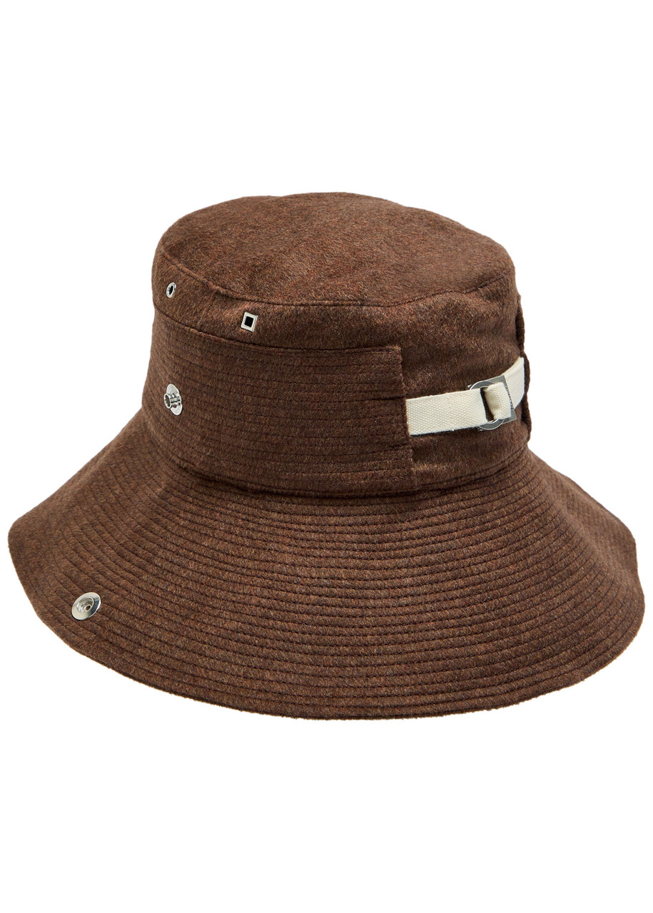 Jacquemus Le Bob De Nimes Wool Bucket Hat In Brown