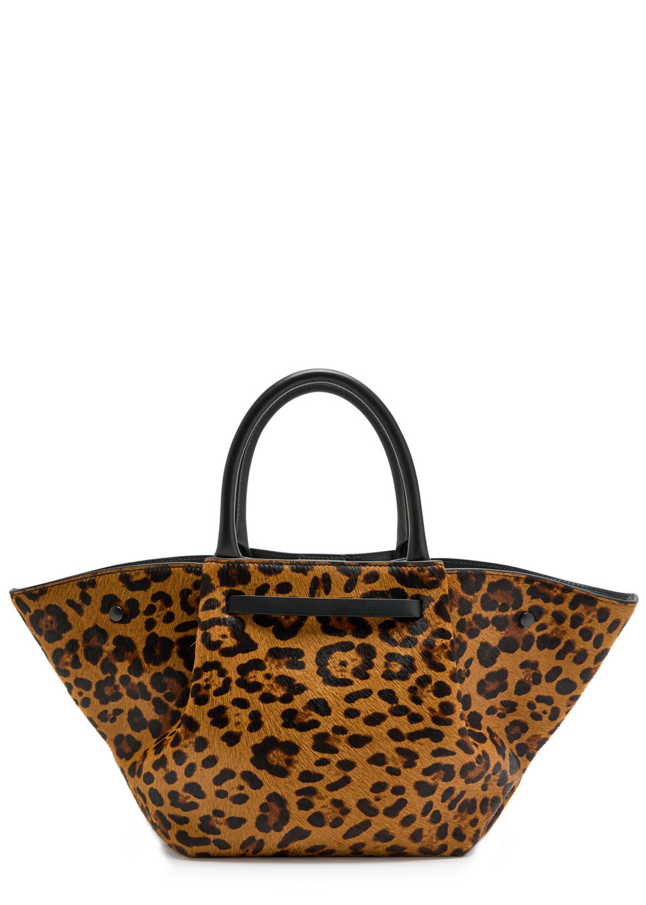 Demellier Medium Leopard-effect Calf Hair New York Tote Bag In Brown