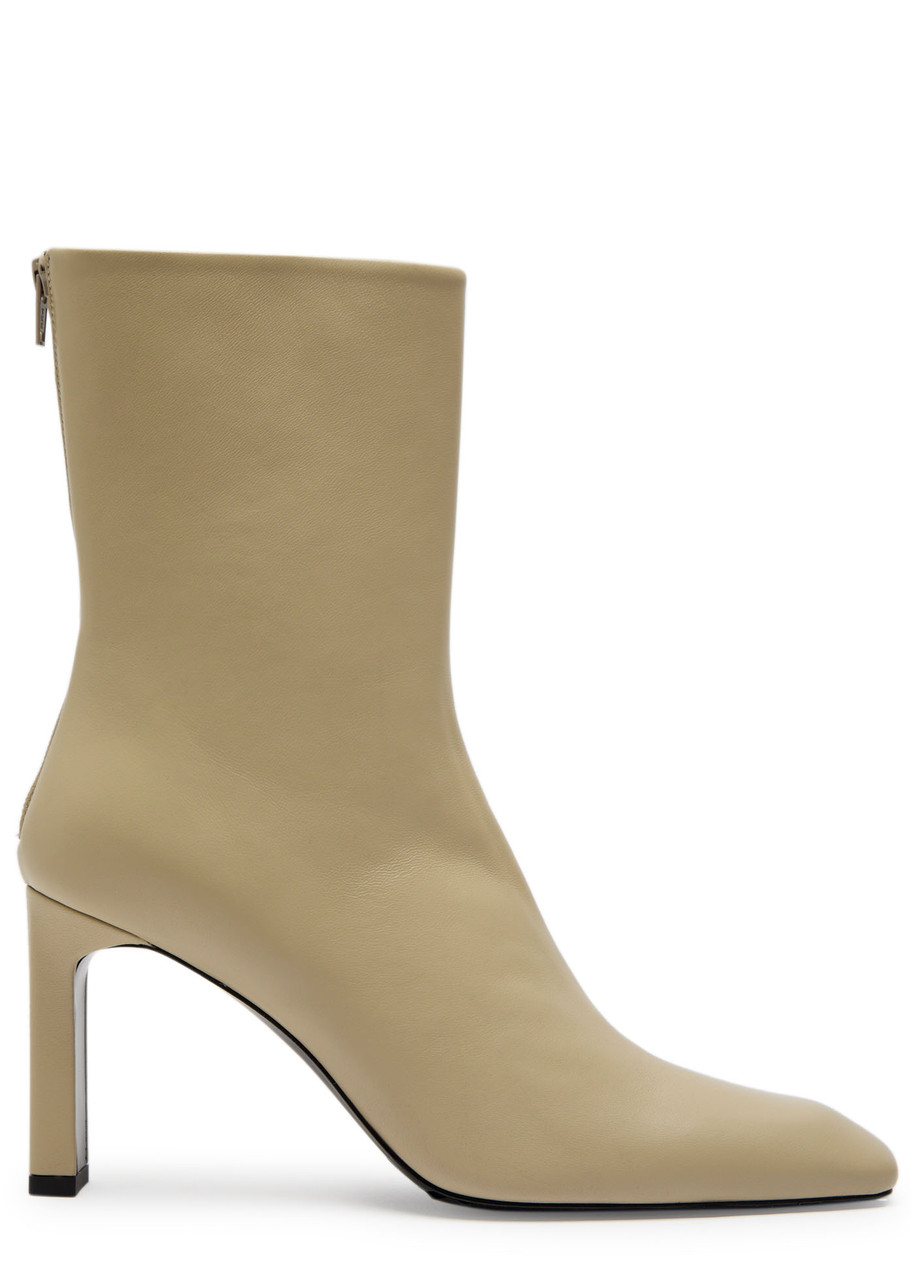 Totême Toteme 80 Leather Mid-calf Boots In White