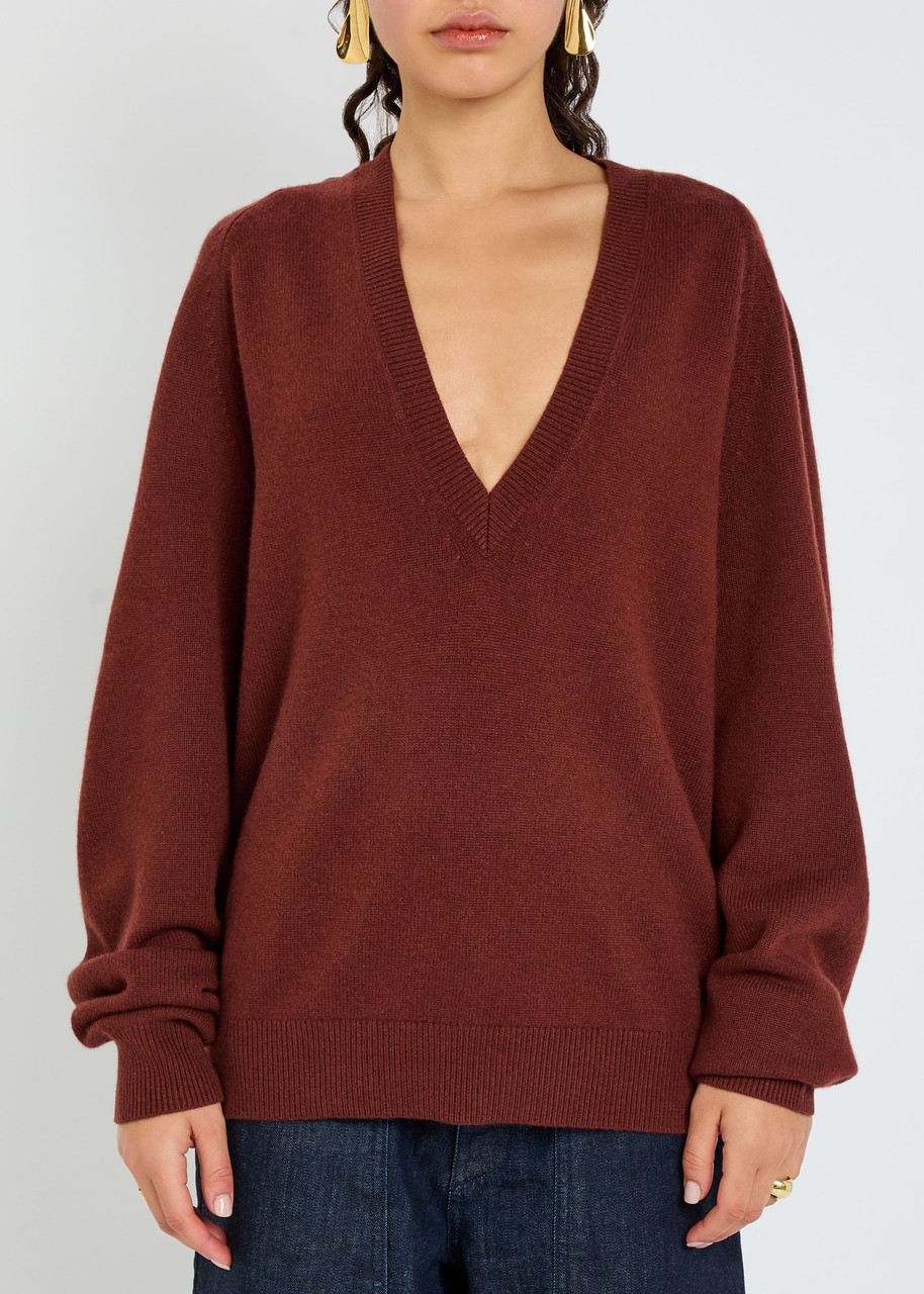 Nili Lotan Faron Cashmere Jumper In Red