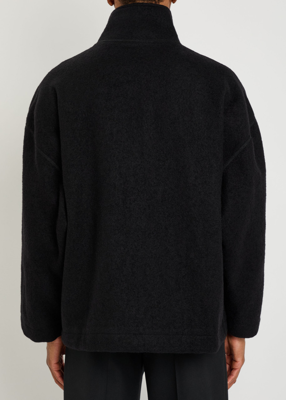 Ymc Aaron Zip Wool Jacket - Black - M 