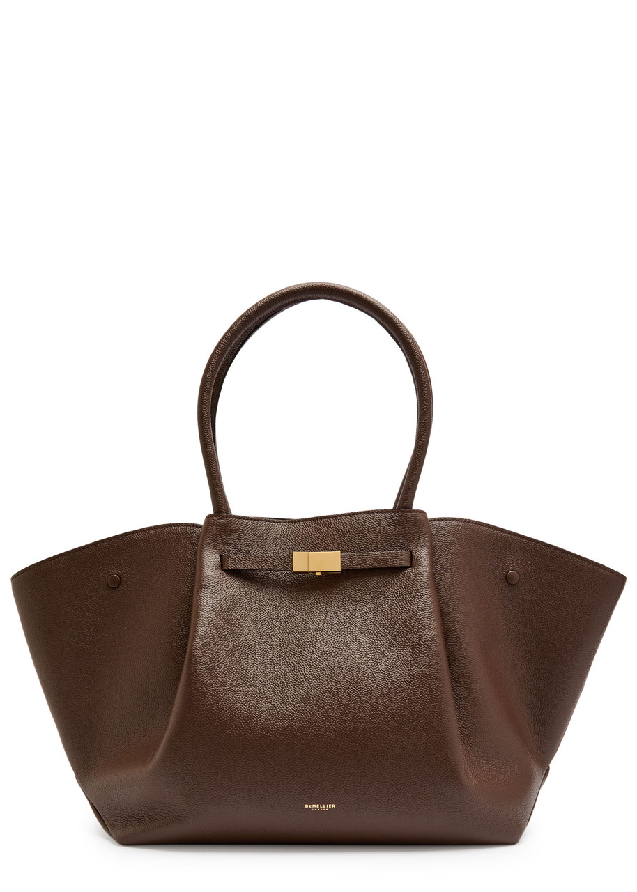 Demellier New York Grained Leather Tote In Brown