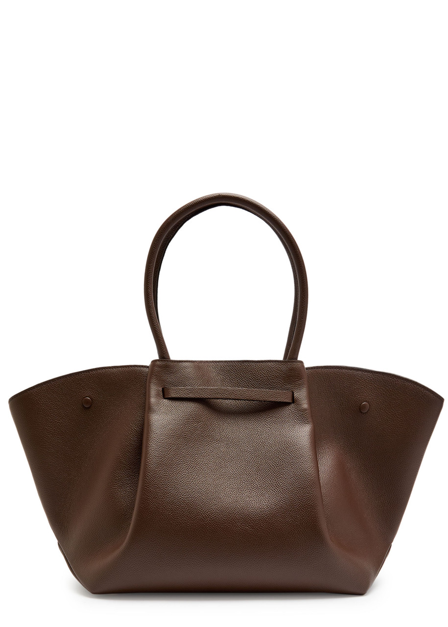 Demellier New York Grained Leather Tote In Brown