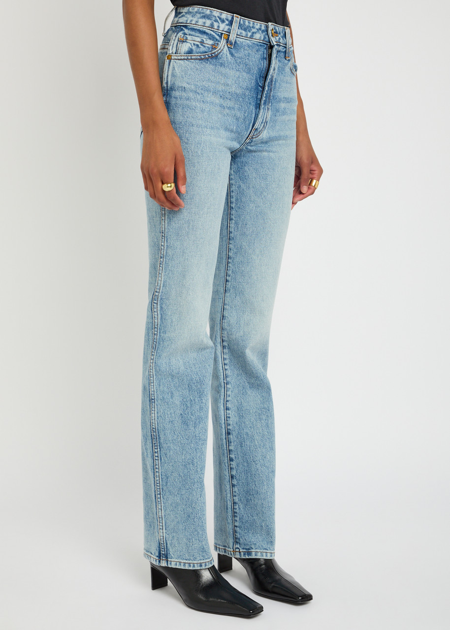 Khaite Abigail High-waisted Straight Leg Jeans In Blue