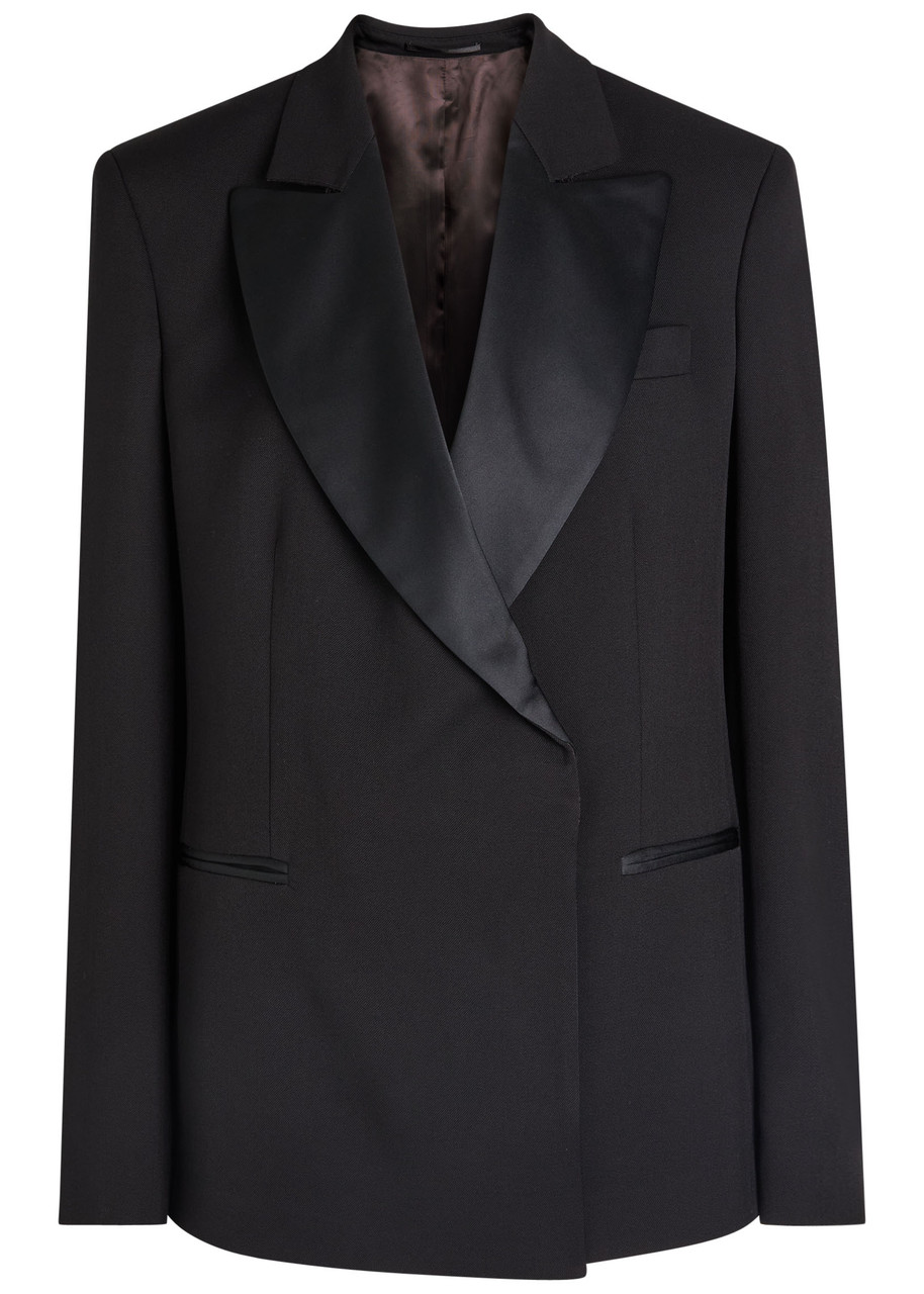 Wales Bonner Harmony Wool Gabardine Blazer In Black