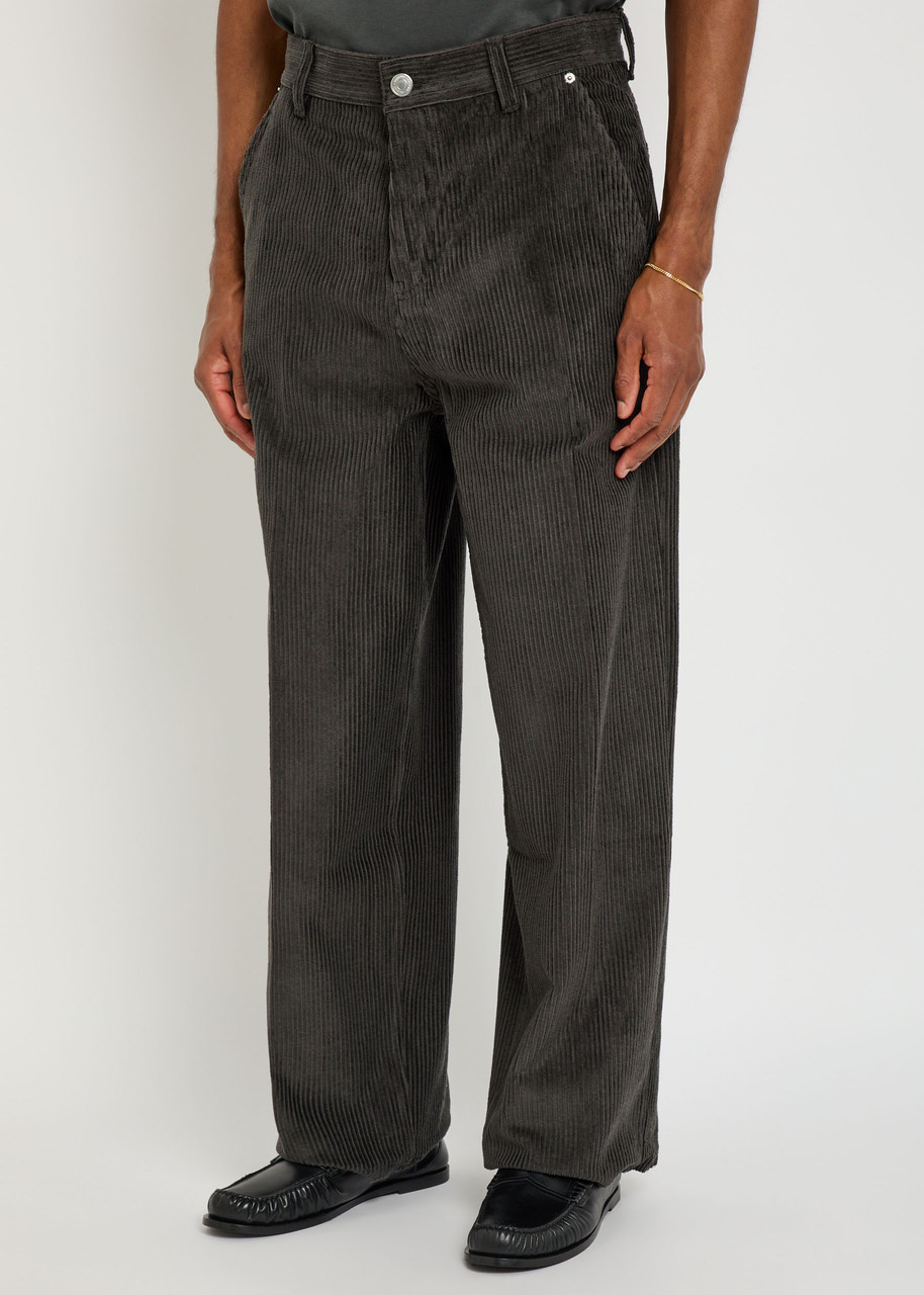 Ami Alexandre Mattiussi Ami Paris Corduroy Straight-leg Trousers In Gray