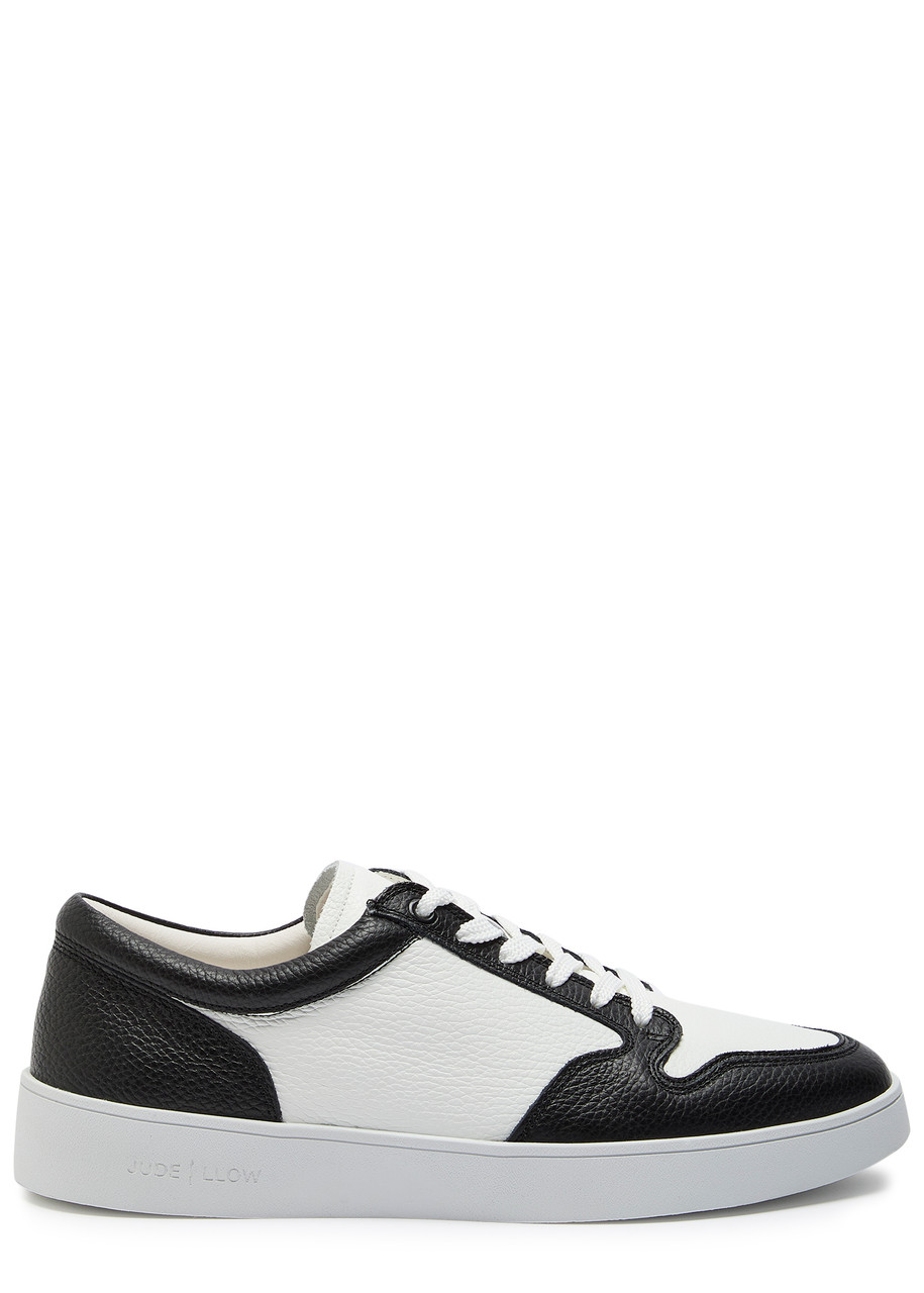 Jude Llow Telier Panelled Grained Leather Sneakers In Black