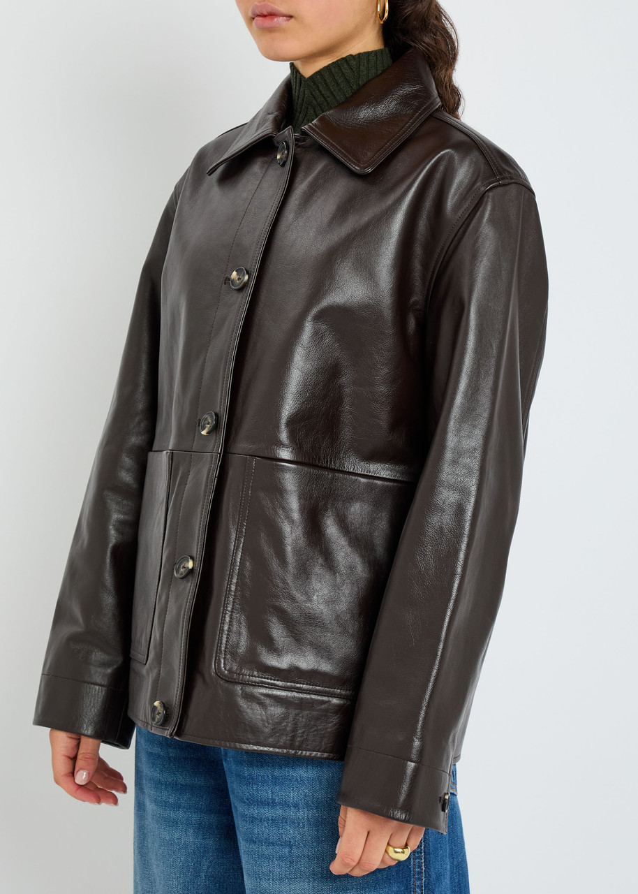  Rag & Bone Mala Leather Jacket - Brown - M (uk12 / M) 