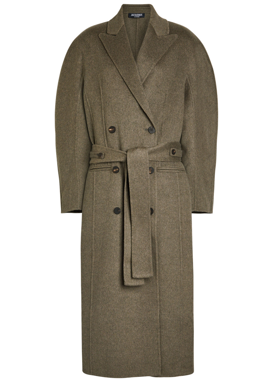Jacquemus Le Manteau D'homme Double-breasted Wool Coat In Brown